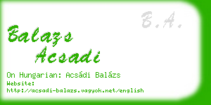 balazs acsadi business card