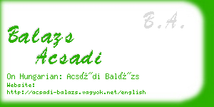 balazs acsadi business card